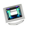 prsten ze SWAROVSKI ELEMENTS guad 14mm v barv bermuda blue plastov box