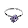 prsten ze SWAROVSKI ELEMENTS kostika 6mm v barv violet