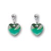 náušnice ze SWAROVSKI ELEMENTS srdce visací 10mm emerald krabička