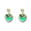 náušnice ze SWAROVSKI ELEMENTS srdce visací 10mm emerald plato