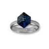 prsten ze SWAROVSKI ELEMENTS kostka 6mm crystal bermuda blue