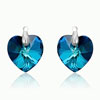 nunice ze SWAROVSKI ELEMENTS srdce 10,3mm visac crystal bermuda blue Ag 925/1000 krabika