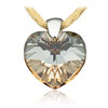 přívěsek ze SWAROVSKI ELEMENTS srdce 18mm crystal golden shadow hedvábí Ag 925/1000