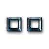 náušnice ze SWAROVSKI ELEMENTS čtverec 14mm crystal bermuda blue krabička