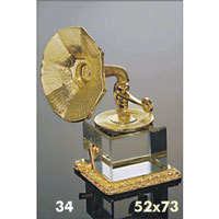 Sklenn kilov figurka gramofon