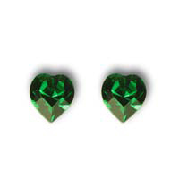 Nunice ze SWAROVSKI ELEMENTS srdce 6mm emerald plato