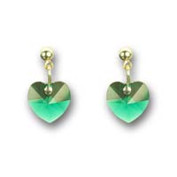 Nunice ze SWAROVSKI ELEMENTS srdce visac 10mm emerald plato