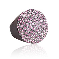 Prstnek ze SWAROVSKI ELEMENTS ndhern (6) light rose/black diamond