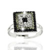 prsten SWAROVSKI ELEMENTS kosočtverec mix barva jet/black diamond/crystal