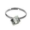 prsten ze SWAROVSKI ELEMENTS kostička 6mm v barvě crystal