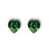náušnice ze SWAROVSKI ELEMENTS srdce 6mm emerald plato