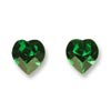 náušnice ze SWAROVSKI ELEMENTS srdce 6mm emerald krabička