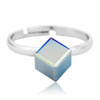 prsten ze SWAROVSKI ELEMENTS kostka 6mm crystal metalic blue