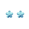 náušnice ze SWAROVSKI ELEMENTS květina 10mm aquamarine plato