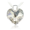 přívěsek ze SWAROVSKI ELEMENTS srdce 18mm crystal silver shade hedvábí Ag 925/1000