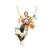 náhrdelník ze SWAROVSKI ELEMENTS srdce  crystal golden shadow + mix color stone