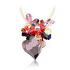 náhrdelník ze SWAROVSKI ELEMENTS srdce  siam ab + mix color stone