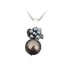 přívěšek ze SWAROVSKI ELEMENTS mix perle+perla 14mm black řetízek Ag 925/1000