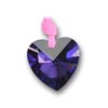 přívěsek ze Swarovski Elements srdce 28mm blue violet kůže