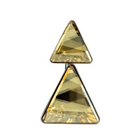 Brož ze SWAROVSKI ELEMENTS triangl malý/velký crystal golden shadow