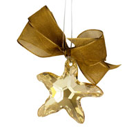 Ornament se SWAROVSKI ELEMENTS mořská hvězda 40mm v barvě golden shadow
