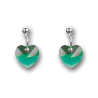 Nunice ze SWAROVSKI ELEMENTS srdce visac 10mm emerald krabika