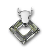 Pvsek ze SWAROVSKI ELEMENTS tverec 20mm crystal silver shade Ag 925/1000