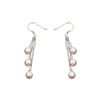Nunice ze SWAROVSKI ELEMENTS perla visc 6mm rosaline Ag 925/1000 krabika