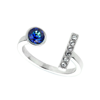 Prsten se SWAROVSKI ELEMENTS  krystal tmav modr 1velikost